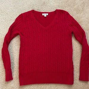 Rich red cable knit sweater